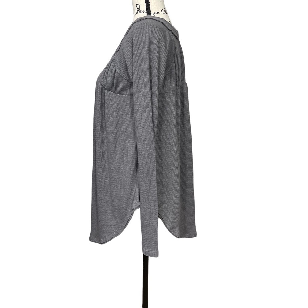 Free People We The Free Must Have Henley Top Tee Gray Size Small - Picture 7 of 12